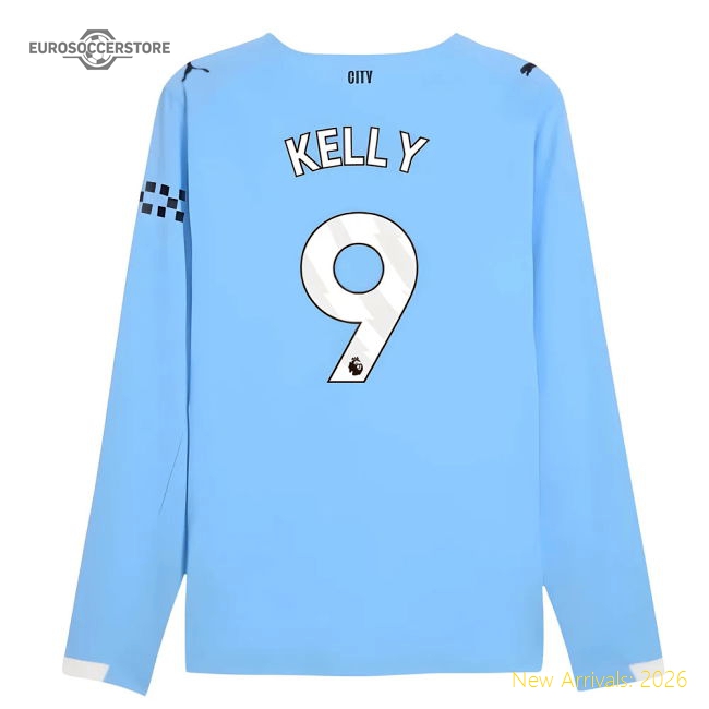 Man City 2025-2026 Home Kit Long Sleeve Player Version Jersey-Jersey Chest: 2026 World Cup Soccer Kits