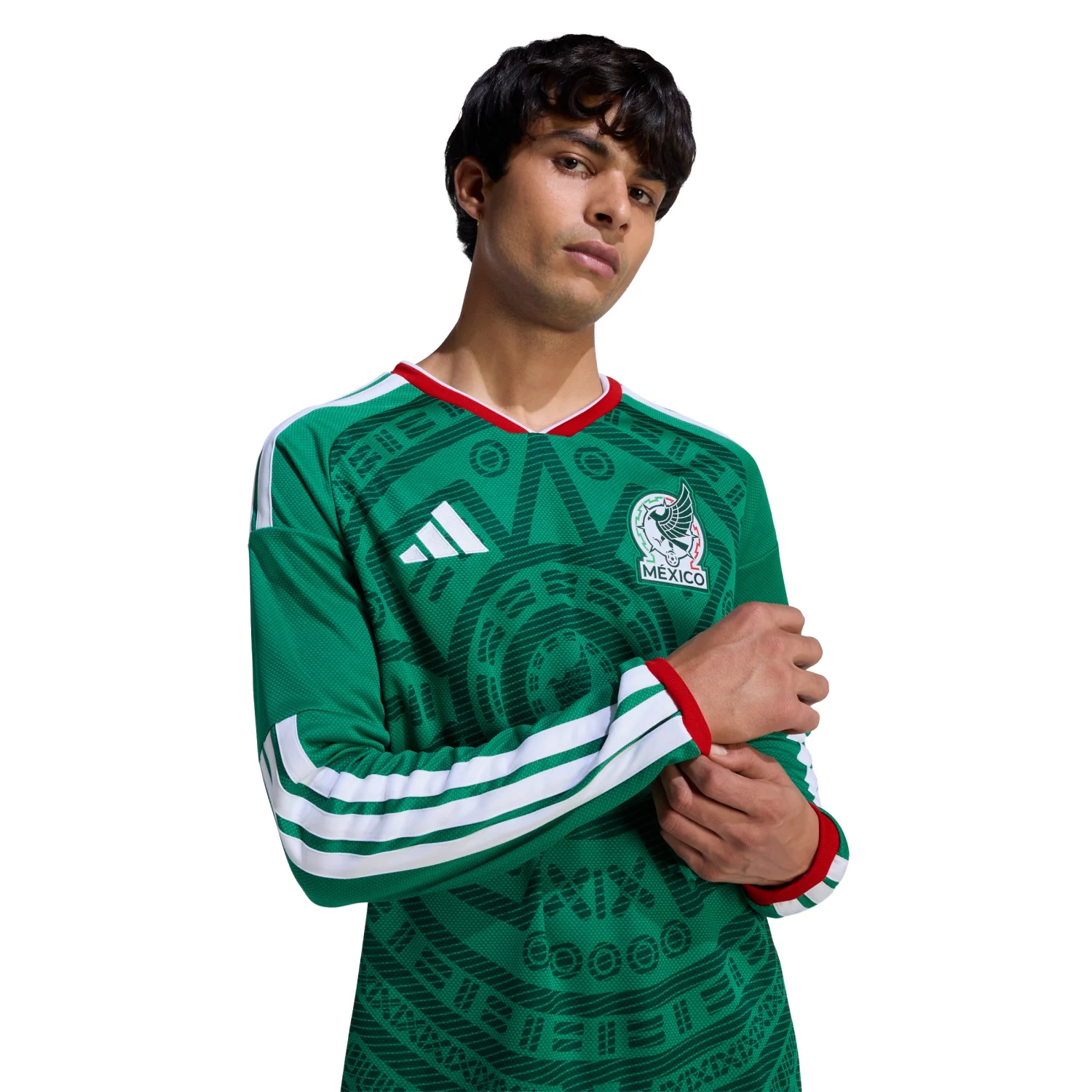 Mexico 2026 Home Long Sleeve Jersey Men's - Green Host Edition Kit-Jersey Chest: 2026 World Cup Soccer Kits