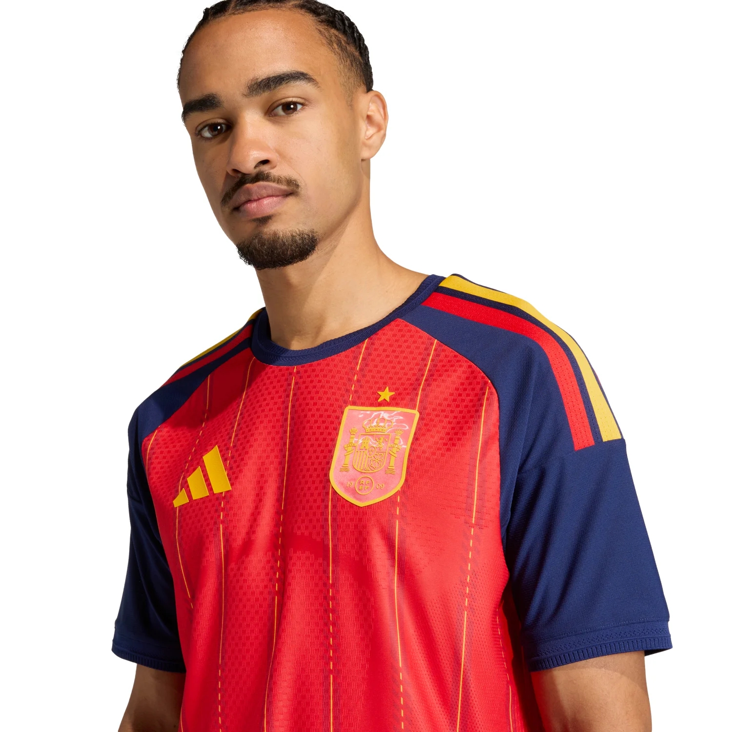 Spain 2026 Elite Home Jersey - Men's | Slim Fit Climacool+ Red Football Shirt with Jacquard Performance Design-Jersey Chest: 2026 World Cup Soccer Kits