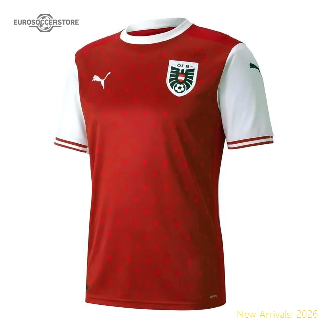 Austria 2020-2021 Home Kit Austria Puma Football Jersey-Jersey Chest: 2026 World Cup Soccer Kits