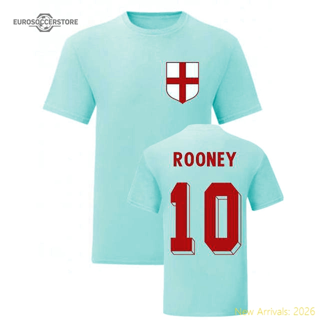 England Wayne Rooney England National Hero Casual T-Shirt White-Jersey Chest: 2026 World Cup Soccer Kits