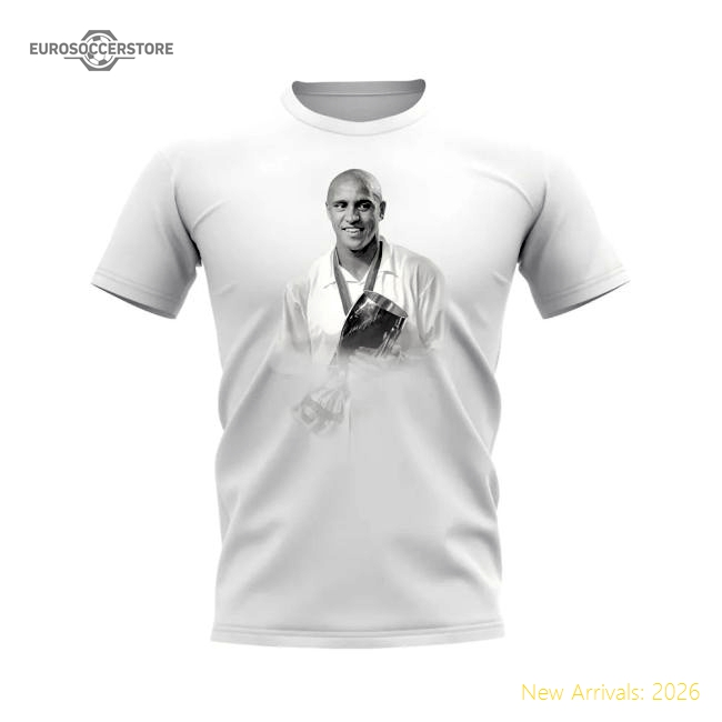 Real Madrid Roberto Carlos Real Madrid Legend T-Shirt (White)-Jersey Chest: 2026 World Cup Soccer Kits