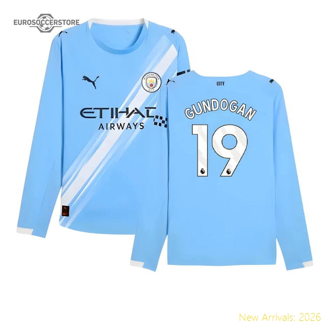 Man City 2025-2026 Home Gear Long Sleeve Player Version Football Top-Jersey Chest: 2026 World Cup Soccer Kits