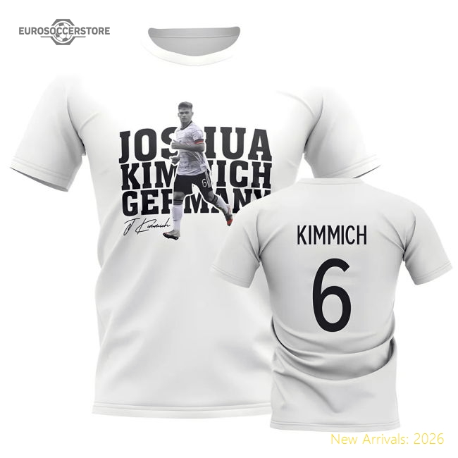 Germany Joshua Kimmich Germany Player Graphic Tee White-Jersey Chest: 2026 World Cup Soccer Kits