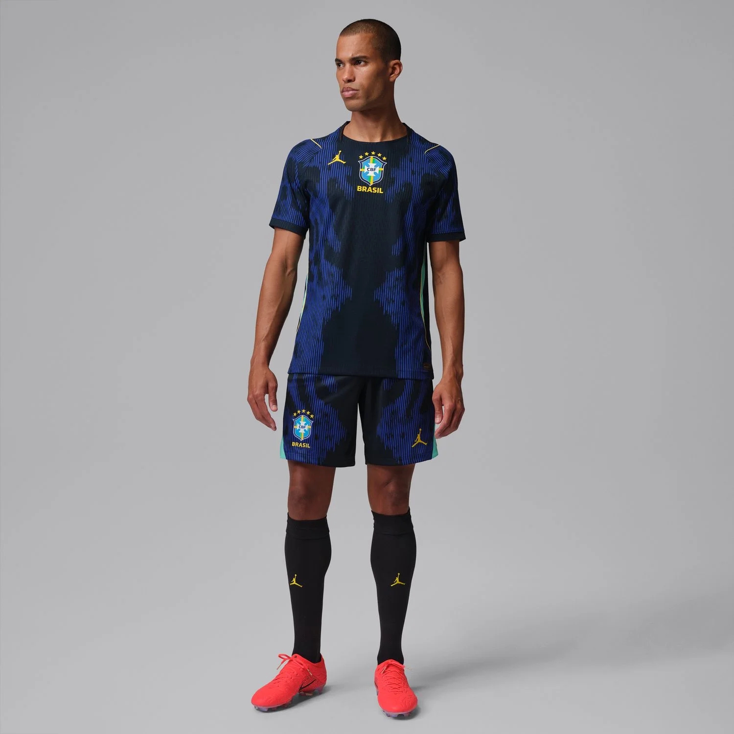 Brazil 2026 Away Jersey Men's | Aero-FIT Poison Dart Frog Inspired Football Kit-Jersey Chest: 2026 World Cup Soccer Kits