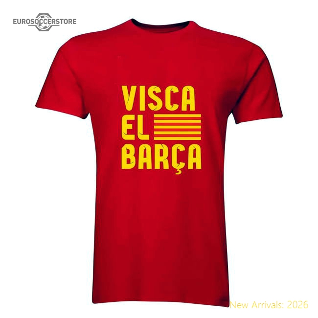 Barcelona Lionel Messi Visca El Barca Hero T-Shirt (Red)-Jersey Chest: 2026 World Cup Soccer Kits