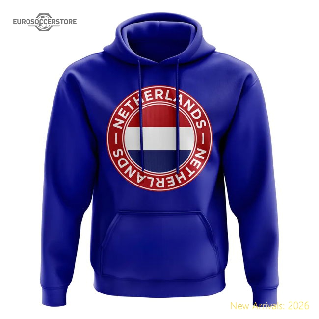 Holland Netherlands Football Badge Hoodie Royal-Jersey Chest: 2026 World Cup Soccer Kits