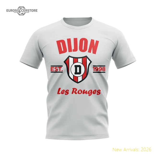 Dijon Dijon Established Football Football T-Shirt (White)-Jersey Chest: 2026 World Cup Soccer Kits