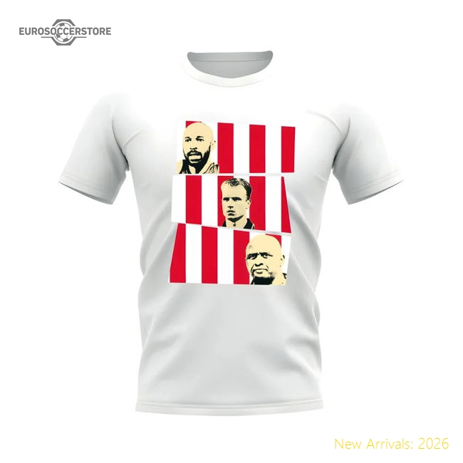 Club Teams,Arsenal Henry Bergkamp Vieira Arsenal Trio T-Shirt (White)-Jersey Chest: 2026 World Cup Soccer Kits