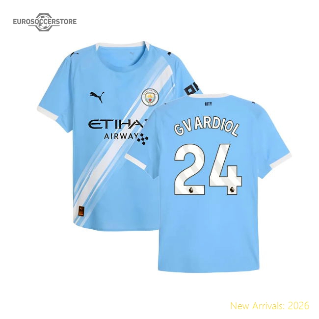 Man City 2025-2026 Home Gear Player Version Football Match Kit-Jersey Chest: 2026 World Cup Soccer Kits