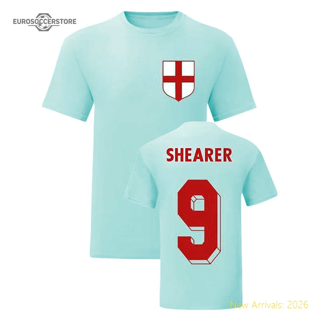 England Alan Shearer England National Hero Fan Tee White-Jersey Chest: 2026 World Cup Soccer Kits