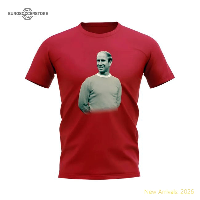 Man Utd Bobby Charlton Manchester United Legend T-Shirt (Red)-Jersey Chest: 2026 World Cup Soccer Kits