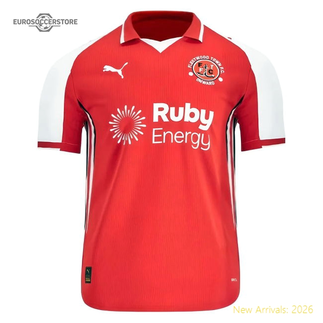 League Two 2025-2026 Home Gear Fleetwood Town Football Jersey-Jersey Chest: 2026 World Cup Soccer Kits