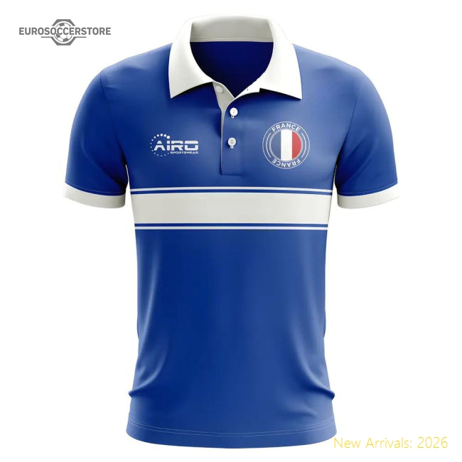 France France Concept Stripe Polo Football Jersey Blue-Jersey Chest: 2026 World Cup Soccer Kits
