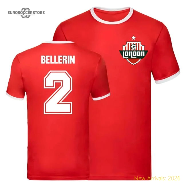 Club Teams,Arsenal Hector Bellerin Arsenal Ringer Tee (Red)-Jersey Chest: 2026 World Cup Soccer Kits