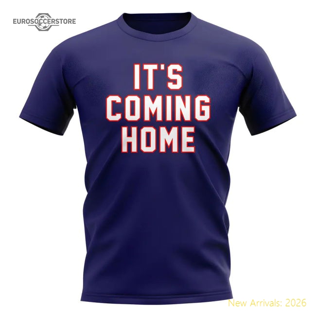 England Home Kit England Footballs Coming Graphic Tee Navy-Jersey Chest: 2026 World Cup Soccer Kits
