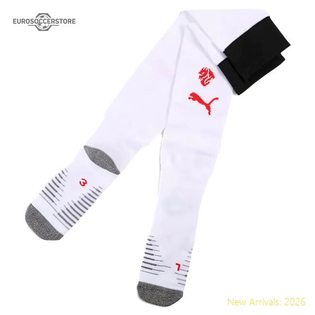 Ac Milan 2025-2026 Away Gear Football Socks (White) For Diehard Football-Jersey Chest: 2026 World Cup Soccer Kits