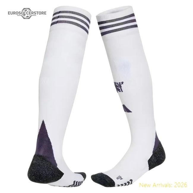 Man Utd 2025-2026 Away Gear Man Utd Football Socks (White)-Jersey Chest: 2026 World Cup Soccer Kits