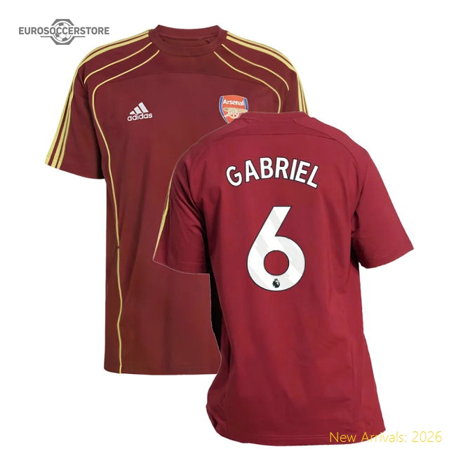 Club Teams,Arsenal 2025-2026 Arsenal Ubp Tee (Noble Maroon) (Gabriel 6)-Jersey Chest: 2026 World Cup Soccer Kits