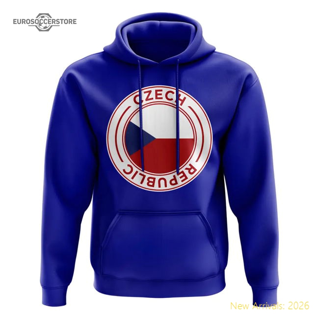 Czech Republic Czech Republic Football Badge Hoodie Royal-Jersey Chest: 2026 World Cup Soccer Kits