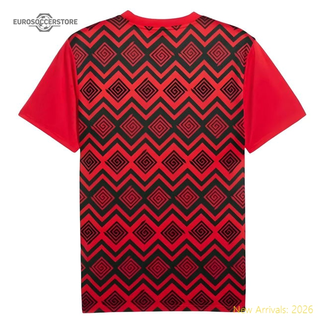 S,Egypt 2024-2025 Egypt Prematch Ss Football Shirt (Red)-Jersey Chest: 2026 World Cup Soccer Kits