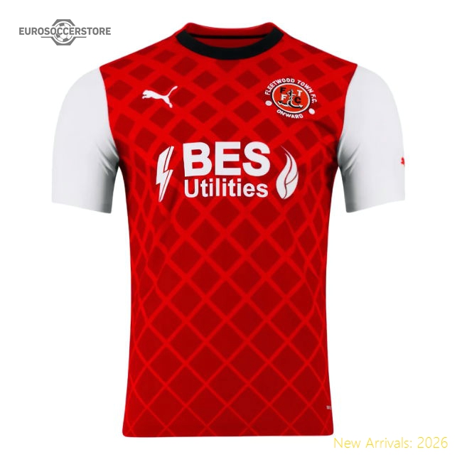 League Two 2023-2024 Home Kit Fleetwood Town Football Shirt-Jersey Chest: 2026 World Cup Soccer Kits
