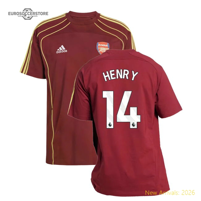 Club Teams,Arsenal 2025-2026 Arsenal Ubp Tee (Noble Maroon) (Henry 14)-Jersey Chest: 2026 World Cup Soccer Kits