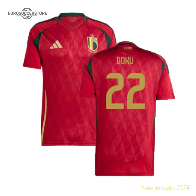 Belgium 2024-2025 Home Uniform Football Football Top-Jersey Chest: 2026 World Cup Soccer Kits