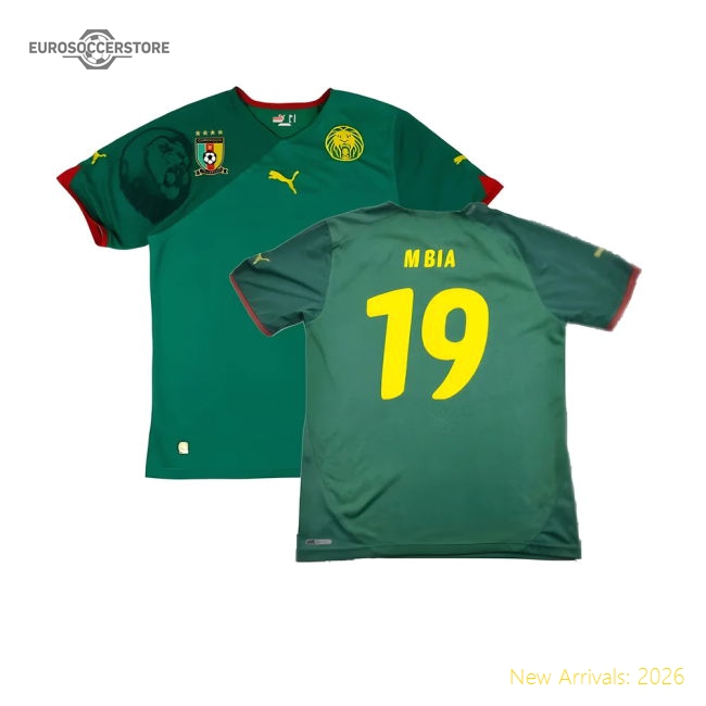 S,Cameroon Cameroon 2010-11 Home Shirt ((Excellent) L) (M Bia 19)-Jersey Chest: 2026 World Cup Soccer Kits