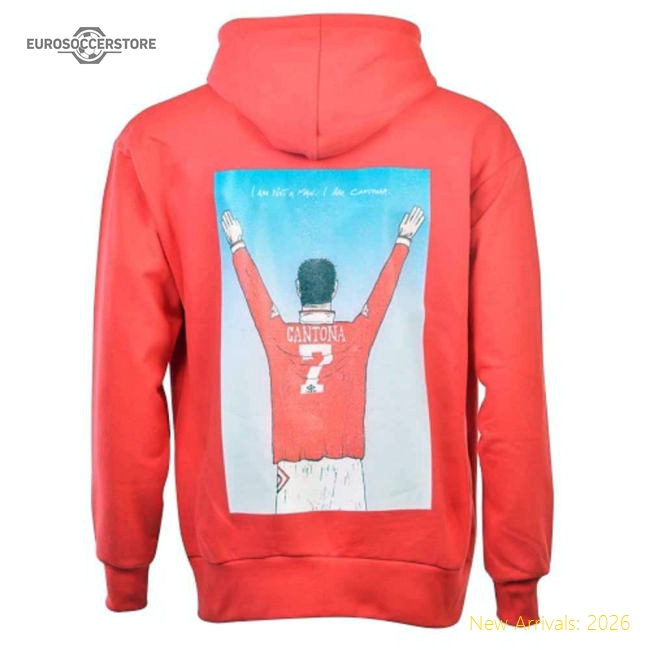 Man Utd Manchester Reds Retro I Am Cantona Zipped Hoodie Jersey (Red)-Jersey Chest: 2026 World Cup Soccer Kits