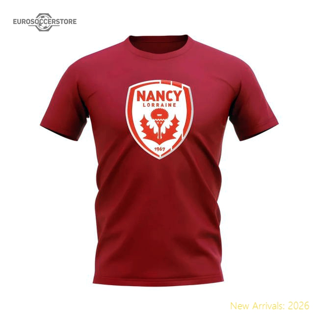 Nancy Nancy Badge Football T-Shirt (Red) For Diehard Football Fans-Jersey Chest: 2026 World Cup Soccer Kits