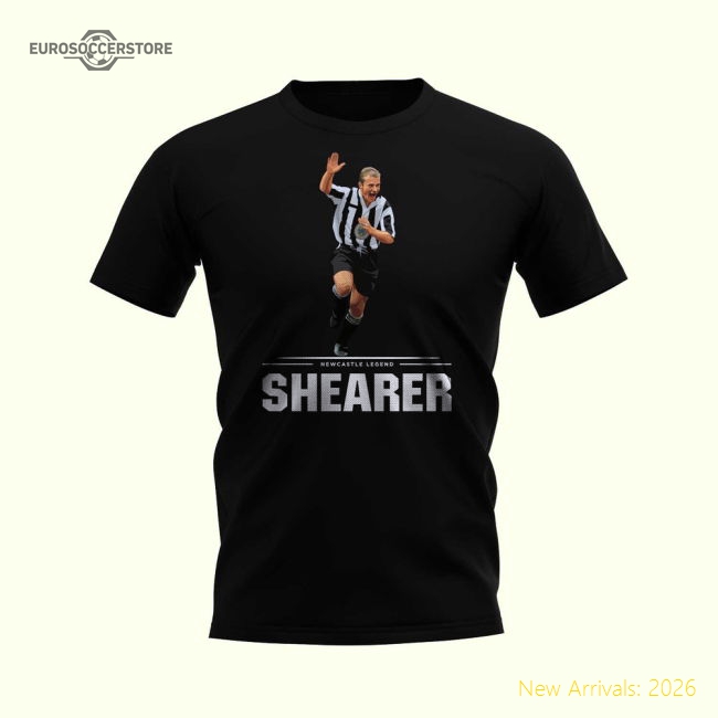 Newcastle Alan Shearer Player Football T-Shirt (Black) For Diehard Footb-Jersey Chest: 2026 World Cup Soccer Kits