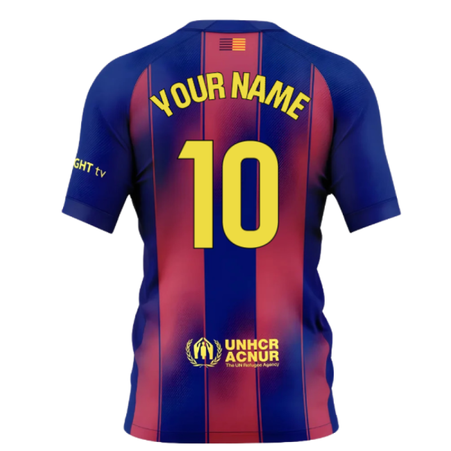 Barcelona 2025-2026 Home Gear Barcelona (Your Name) Football Top (Kids)-Jersey Chest: 2026 World Cup Soccer Kits