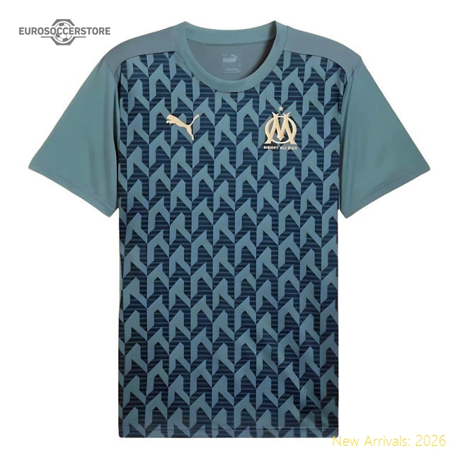 Marseille 2024-2025 Marseille Pre-Match (Bold Blue) Jersey-Jersey Chest: 2026 World Cup Soccer Kits