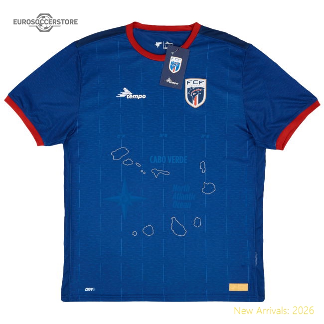 S,Cape Verde Competition Ready 2024-2025 Cape Verde Home Kit Shirt-Jersey Chest: 2026 World Cup Soccer Kits