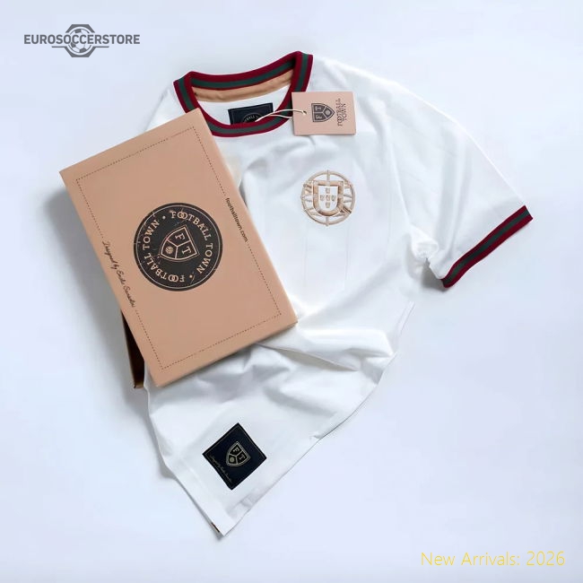 Portugal Vintage Portugal A Selecção White Soccer Football Top-Jersey Chest: 2026 World Cup Soccer Kits