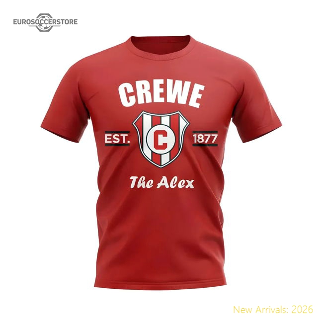 League One Crewe Established Football Football T-Shirt (Red)-Jersey Chest: 2026 World Cup Soccer Kits