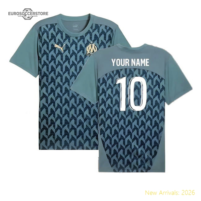 Marseille 2024-2025 Marseille Pre-Match (Bold Blue) (Your Name) Footba...-Jersey Chest: 2026 World Cup Soccer Kits