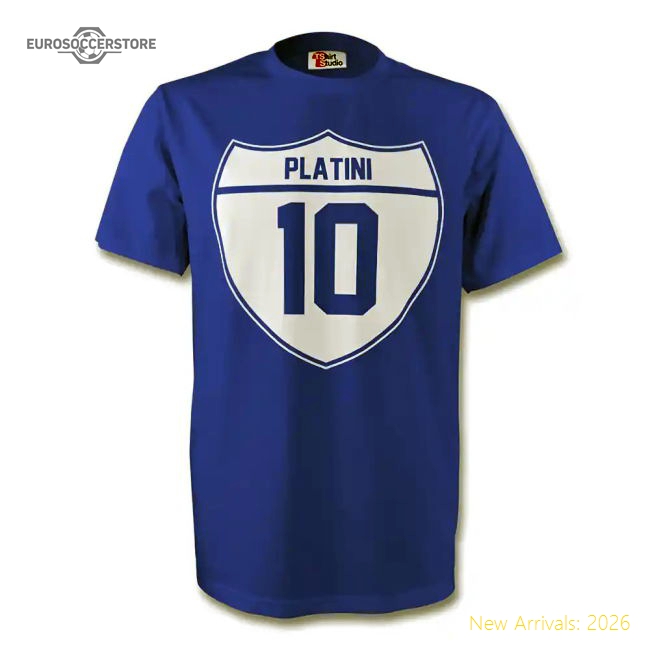 France Michel Platini France Crest Graphic Fan Tee Blue-Jersey Chest: 2026 World Cup Soccer Kits