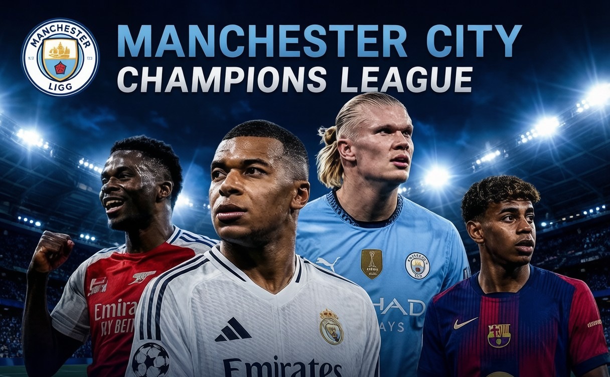 Manchester City Champions League 2026/27 promotional graphic