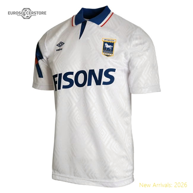 Championship 1992-1994 Away Kit Ipswich Town Umbro Retro Football Top-Jersey Chest: 2026 World Cup Soccer Kits