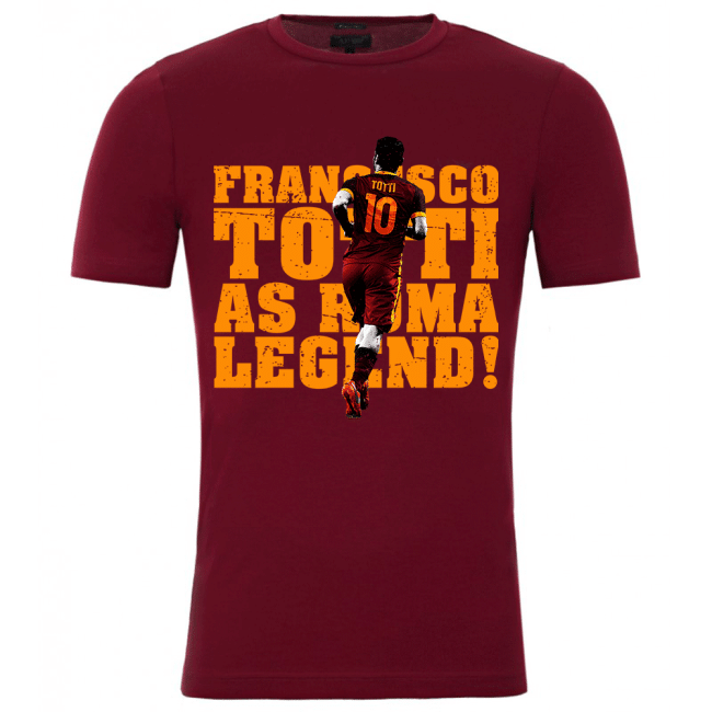 France Francesco Totti Roma Legend Casual T-Shirt Burgundy-Jersey Chest: 2026 World Cup Soccer Kits