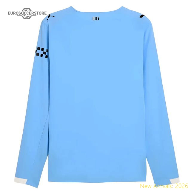 Man City 2025-2026 Home Kit Long Sleeve Player Version Football Shirt-Jersey Chest: 2026 World Cup Soccer Kits