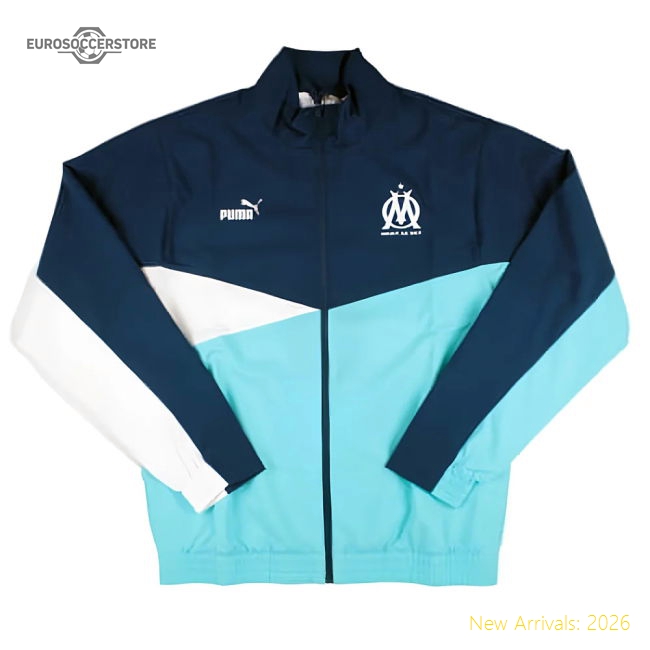 Marseille 2023-2024 Marseille Woven (Persian Blue) Jacket-Jersey Chest: 2026 World Cup Soccer Kits