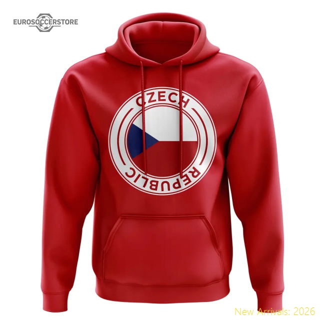 Czech Republic Czech Republic Football Badge Hoodie Red-Jersey Chest: 2026 World Cup Soccer Kits