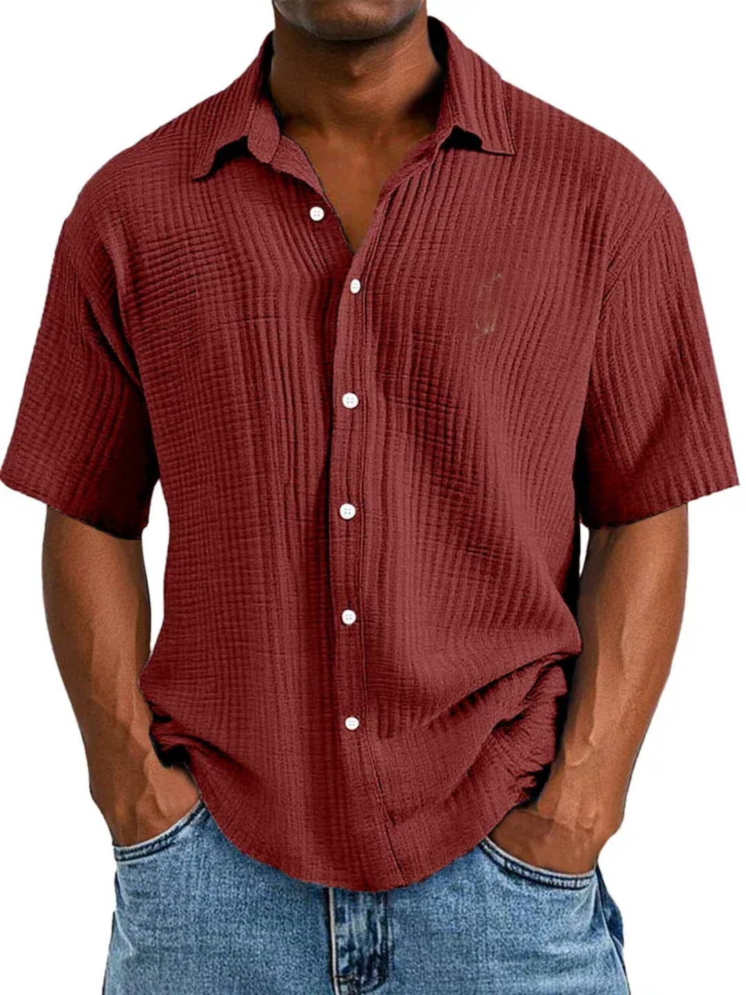 🔥🔥 Men's Loose Fit ✨ Textured Short-Sleeve 🌿 😎