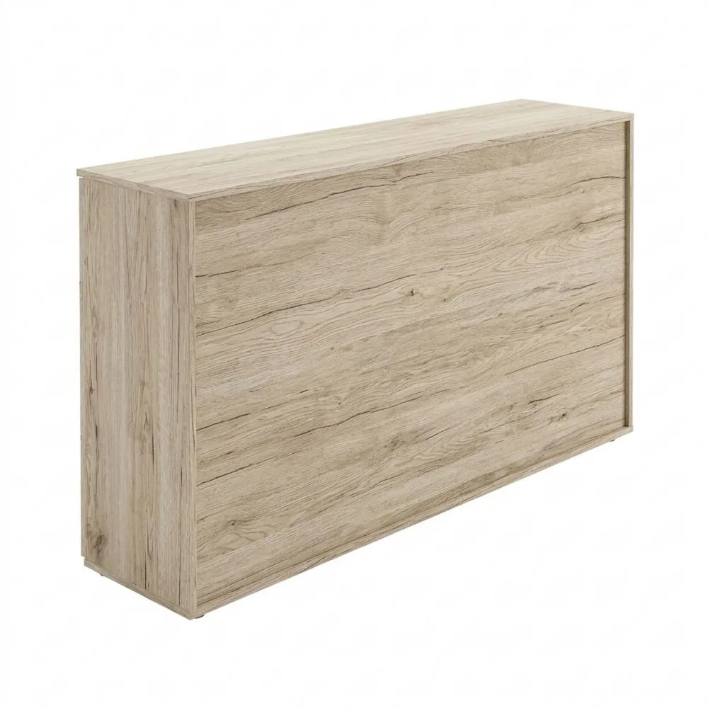 Cómoda de Playa con 2 Puertas y 4 Cajones, Madera Roble Arena/Blanco, 48 x 91 x 130 cm