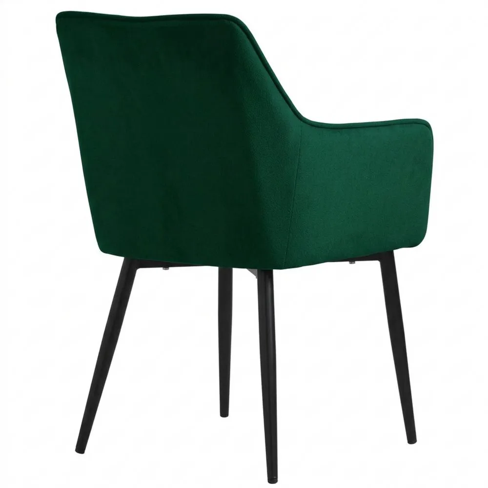 Silla de Comedor con Respaldo y Reposabrazos Verde Oscuro