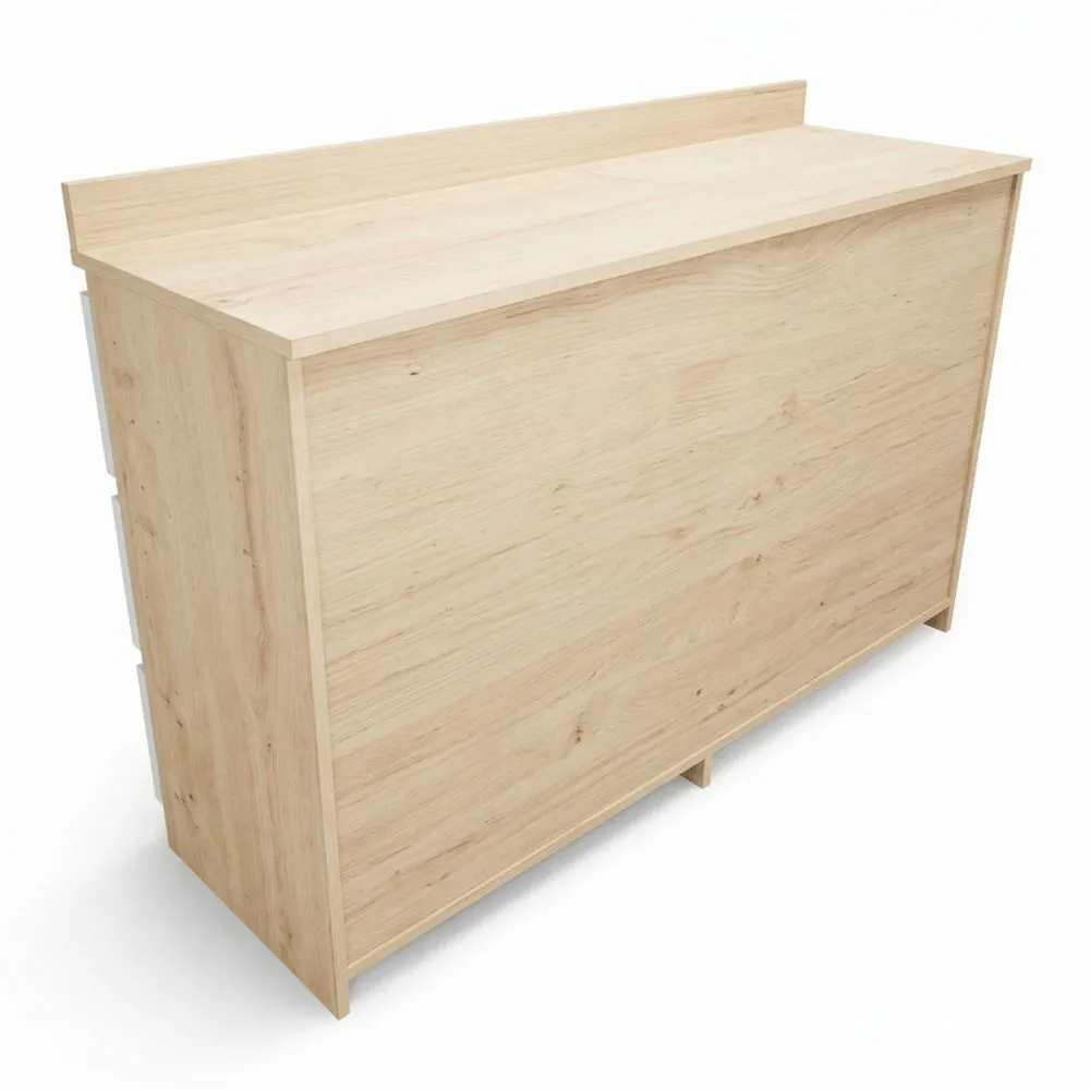 Cajonera Moderna de 6 Cajones para Dormitorio, Mueble Auxiliar de Almacenamiento, Roble Blanco