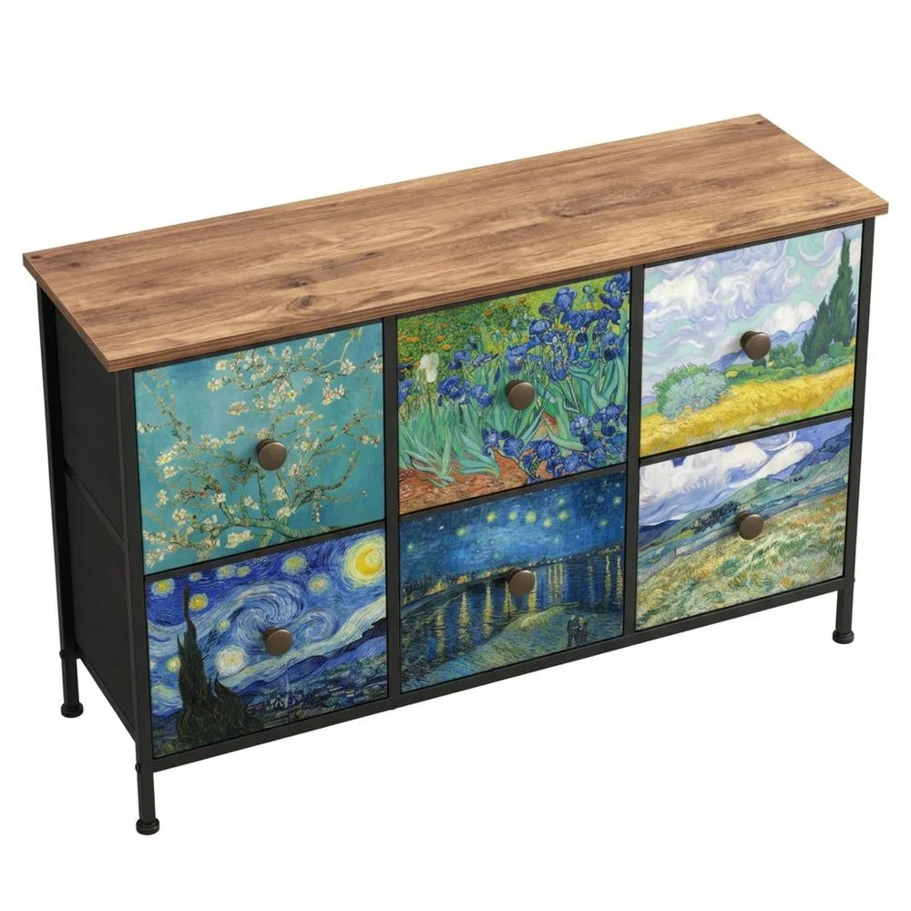 Cajonera Pequeña con 6 Cajones para Dormitorio y Sala